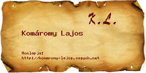 Komáromy Lajos névjegykártya